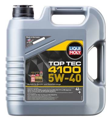 как выглядит liqui moly 5w-40 top tec 4100 (нс-синт.мотор.масло) 4л на фото